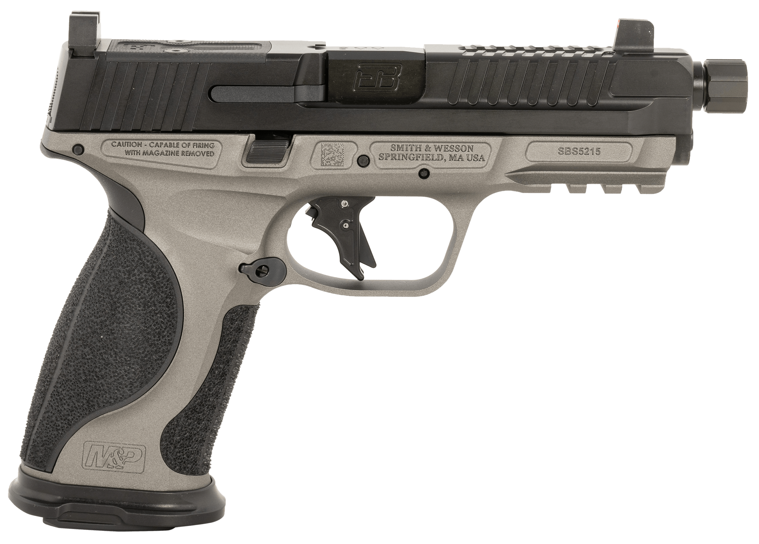 Ed Brown MPFTACT Fueled M&P Tactical 9mm Luger 19+1 4.75" Black Nitride Match Grade Threaded Barrel Black Nitride Optic Cut/Serrated Stainless Steel Slide