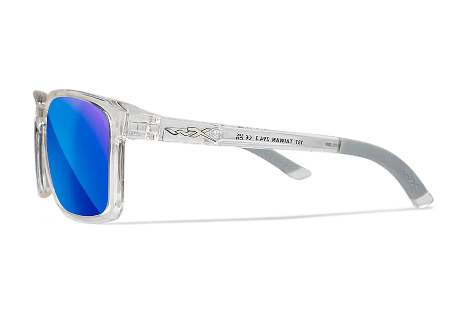 Wiley X AC6ALF09 Alfa M/L Blue Mirror Lens Polycarbonate Gloss Clear Crystal Frame Frame - Image 3