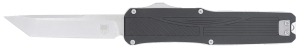 CobraTec Knives CTLGDBLKTNS Legend  EDC 3.13" OTF Plain Stonewashed VG-10 SS Blade  4.75" Black Textured Aluminum Handle