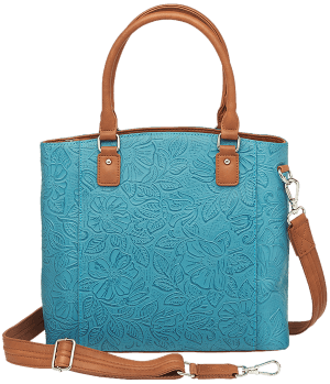 Gun Tote'n Mamas/Kingport GTM51TLDTBLUE Town Tote Turquoise Leather Cross-Body Bag