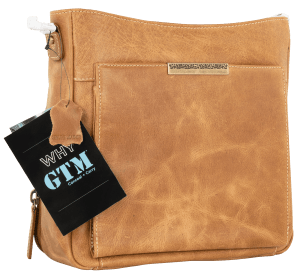 Gun Tote'n Mamas/Kingport GTMCZY98CRML Slim X-Body Leather Cross-Body Bag