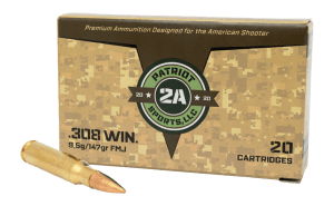 PATRIOT SPORTS LLC P308147F   308 Win 147gr Full Metal Jacket 20 Per Box/50 Case
