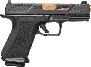 Shadow Systems SS-1011-B MR920 Elite Compact 9mm Luger 15+1  4" Bronze TICN Match Grade/Spiral Fluted Barrel  Black Nitride Optic Cut/Serrated/Window Cut Stainless Steel Slide  Black Polymer Frame w/Beavertail & Picatinny Rail  Blemished