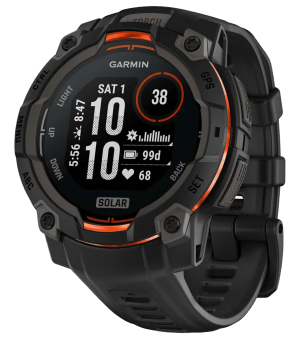 Garmin 0100293400 Instinct 3 Solar Black Band Sunlight-Visible/Transflective MIP Display Lithium Ion Compatible w/ iPhone/Android