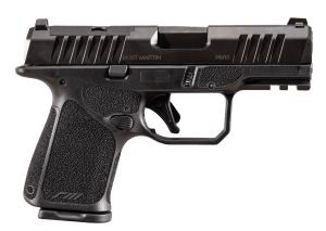 Rost Martin RM1SBLKOSP10CA RM1S Optics Pkg *CA Compliant Sub-Compact Frame 9mm Luger 10+1 3.60" Black Match Grade Barrel  Black Nitron Steel Optic Ready/Serrated Slide  Black Polymer Frame w/Picatinny Rail  Textured Grip  Viridian RFX-11 Green Dot  Ambi