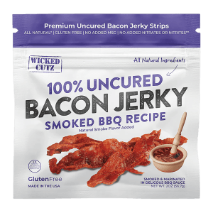 Wicked Cutz WCPJ02BQ Smoked BBQ Bacon Jerky 10 Pack