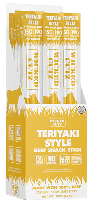 Wicked Cutz WCBS12TY Teriyaki Beef Sticks 12 Pack