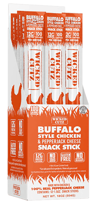 Wicked Cutz WCCS12BC Buffalo Style Chicken & Cheese Sticks 12 Pack