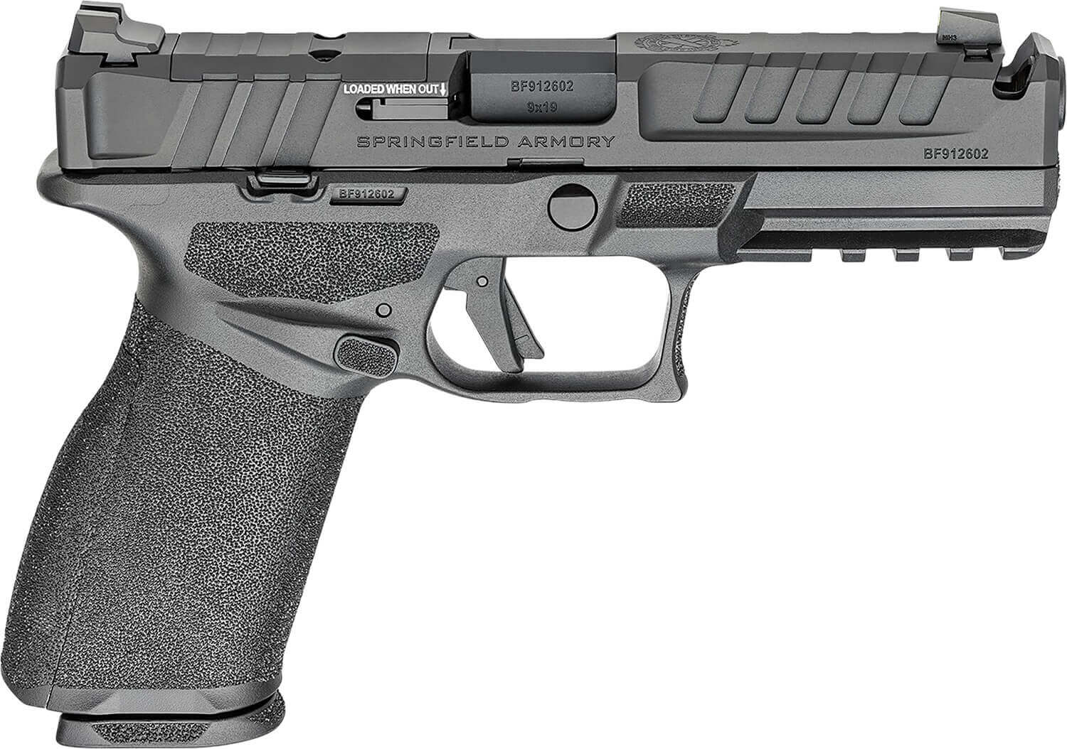 Springfield Armory EC9459BCAUCOMP Echelon Comp *CA Compliant Full Size 9mm Luger 10+1 4.50" Black Melonite Ported Barrel Black Melonite Steel Integrated Compensator/Optic Ready/Serrated Slide Black Polymer Frame w/Picatinny Rail Textured Grip - Image 3