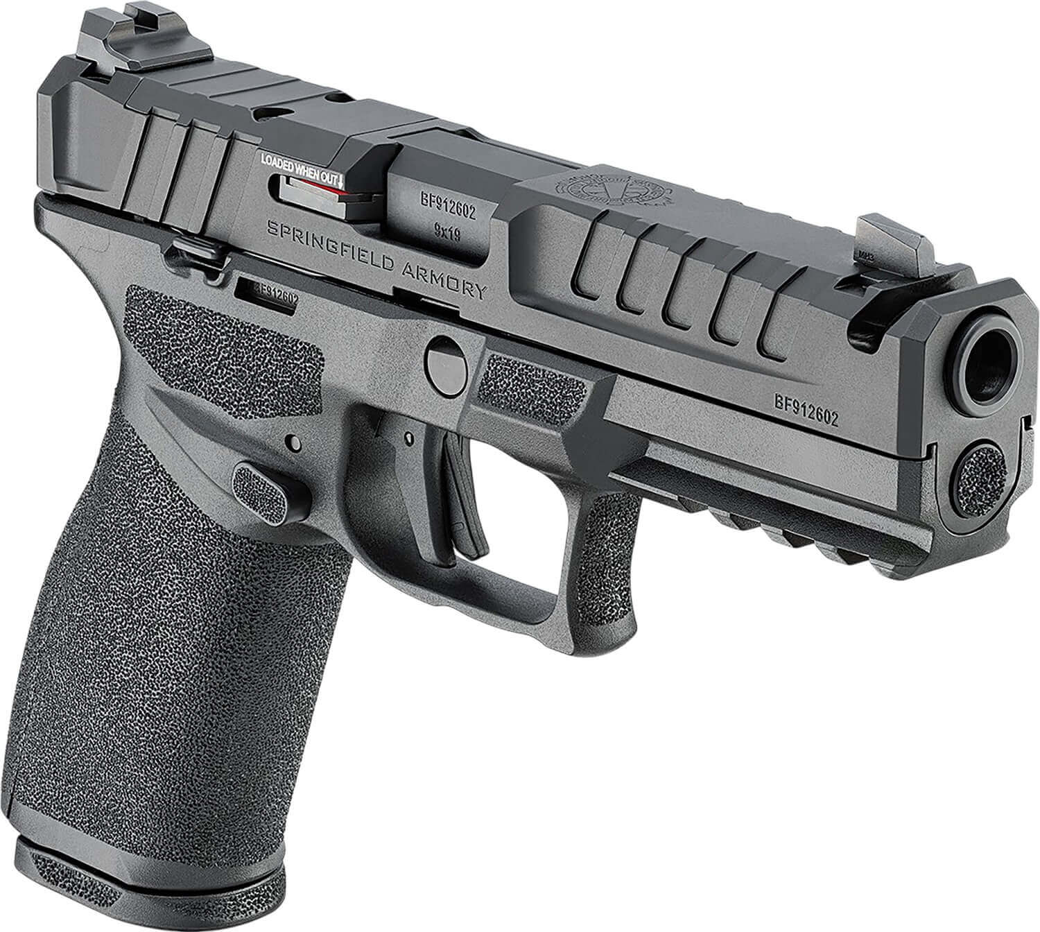 Springfield Armory EC9459BCAUCOMP Echelon Comp *CA Compliant Full Size 9mm Luger 10+1 4.50" Black Melonite Ported Barrel Black Melonite Steel Integrated Compensator/Optic Ready/Serrated Slide Black Polymer Frame w/Picatinny Rail Textured Grip - Image 2