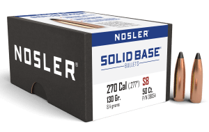 Nosler 38054 Solid Base 270Cal 130gr Soft Point 50CT
