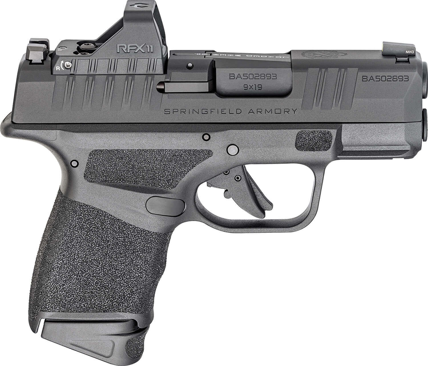Springfield Armory HC9319BOSPCAPAC Hellcat OPS Gear Pac *CA Compliant Micro Compact Frame 9mm Luger 10+1 3" Black Melonite Steel Barrel & Optic Ready/Serrated Slide Black Polymer Frame w/Picatinny Rail Adaptive Texture Grip Viridian RFX-11 Green Dot - Image 2