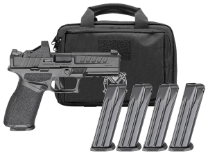 Springfield Armory EC9459BPAC Echelon Gear Pac 9mm Luger 20+1 4.50" Black Melonite Steel Barrel & Steel Optic Ready/Serrated Slide  Black Polymer Frame w/Picatinny Rail  Textured Grip  Viridian RFX-11 Green Dot  Ambidextrous