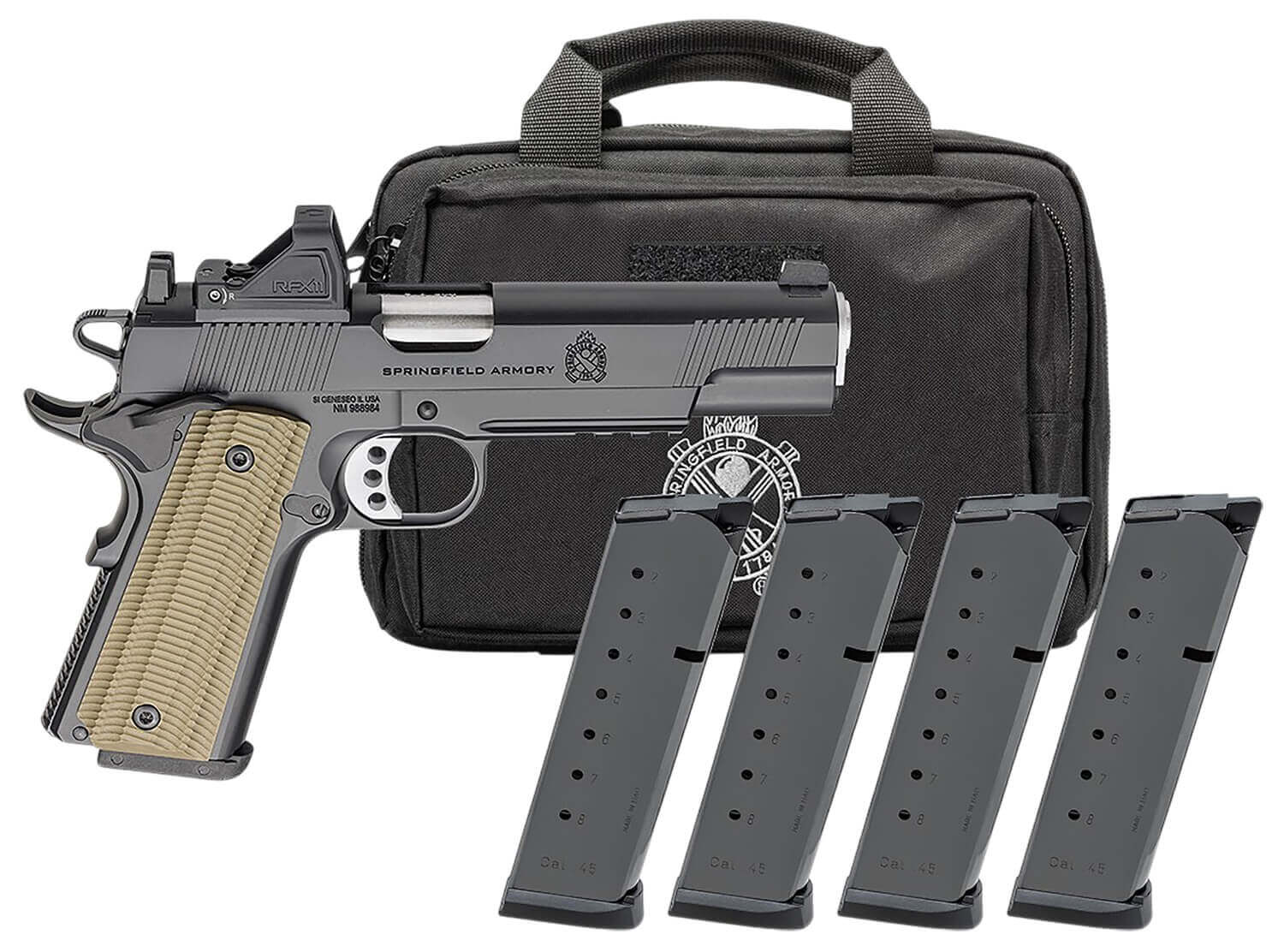 Springfield Armory PO9229AOSPAC 1911 Operator AOS Gear Pac 9mm Luger 9+1 5" Stainless Match Grade Barrel Black Cerakote Optic Ready/Serrated Carbon Steel Slide Black Cerakote Steel Frame w/Beavertail & Picatinny Rail VZ G10 Grip Viridian RFX-11 - Image 2