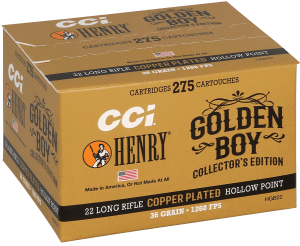 CCI HGB22 Golden Boy 22LR 36gr Copper Plated Hollow Point 275 Per Box/10 Case