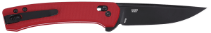 CRKT 7075R Q Compact 3.05" Folding Drop Point Plain Black Oxide 14C28N Steel Blade Red Textured GRN Handle