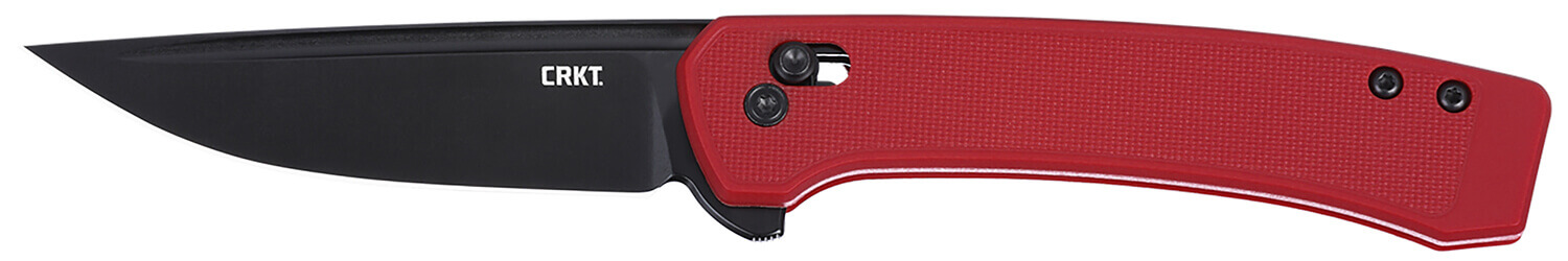 CRKT 7075R Q Compact 3.05" Folding Drop Point Plain Black Oxide 14C28N Steel Blade Red Textured GRN Handle - Image 2