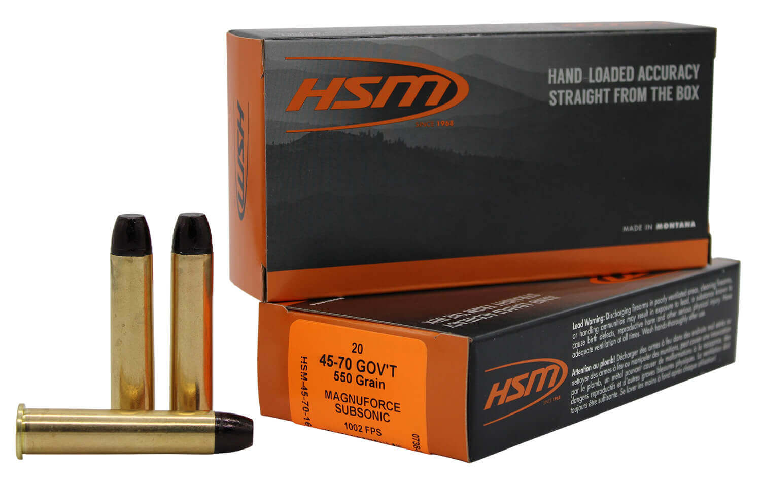 HSM 457016N 45-70Gov 550gr Hard Cast Long Flat Nose 20 Per Box/20 Case - Image 2