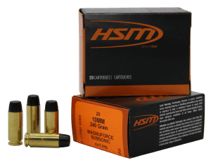 HSM 10MM17N 10mmAuto Subsonic 240gr Hard Cast Long Flat Nose 20 Per Box/20 Case