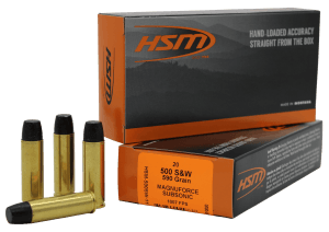 HSM 500SW11N 500S&WMag Subsonic 590gr Hard Cast Long Flat Nose 20 Per Box/20 Case