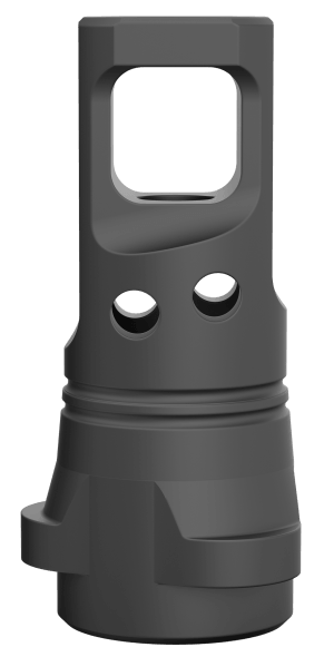 Breek Arms BRK4333 Echo Single Port Muzzle Brake Black Nitride Steel 1/2"x28 Threads 9mmLuger Compatible w/ Breek-LOK 3QD