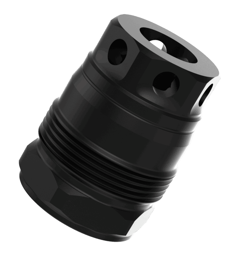 Liberty Precision Machine LPM-2011 Baby Bell Muzzle Brake Black Stainless Steel 1/2"x28 Threads 1.10" OAL