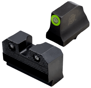 XS Sights GLR204P6G R3D 2.0 Night Sight Set Green Tritium Front/Black Oxide Frame  Compatible w/Glock