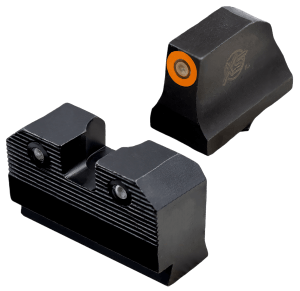 XS Sights GLR204P6N R3D 2.0 Night Sight Set Orange Tritium Front/Black Oxide Frame  Compatible w/ Glock