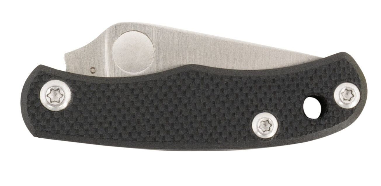 Spyderco C133GBKP Bug 1.27" Satin 12C27 Sandvik SS Blade Black Textured G10 Handle - Image 2