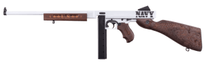 Thompson TM1C5 Navy 250th Anniversary 45 ACP 30+1 16.50" Arctic White & Savage Stainless Cerakote Arctic Steel Barrel & Receiver Engraved Walnut Fixed Stock Engraved Wood Grip