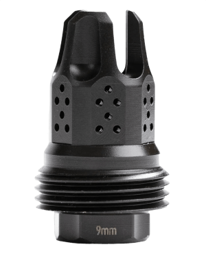 Jk Armament JKMDHDCF14 War Eagle Compensator/Flash Hider Black Nitride Stainless Steel 1/2"x28 Threads 9mm
