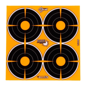 Allen 15326 EZ Aim Splash Adhesive Target Black/Orange (4) 12 Sheets *48 Total Bullseyes