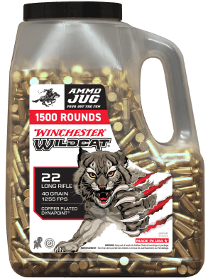 Winchester Ammo WW22LRJUG Wildcat 22LR 40gr Copper Plated DynaPoint 1500 Per Box/3 Case