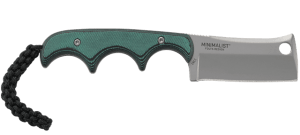 CRKT 2383C Minimalist 2.13" Fixed Cleaver Plain Bead Blasted 5Cr15MoV SS Blade Green Micarta Handle