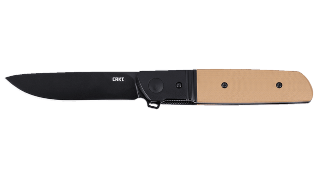 CRKT 5720BC Bamboozled EDC 3.31" Folding Plain Black Oxide D2 Steel Blade Brown/Black Textured G10/SS Handle