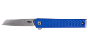 CRKT 7083C CEO Microflipper EDC 2.21" Folding Sheepsfoot Plain Satin 12C27 Sandvik SS Blade Blue Aluminum Handle