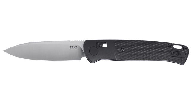 CRKT K430KXPC Counterpart EDC 3.38" Folding Drop Point Plain Satin 12C27 Sandvik SS Blade Black Textured GRN Handle