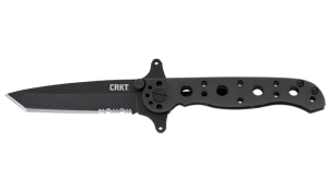 CRKT M1610KSFC M16 10KSFC 2.94" Folding Tanto Part Serrated Black EDP 8Cr14MoV SS Blade Black Stainless Steel Handle