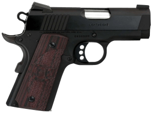 Colt Mfg O7802XE Defender  Compact Frame 9mm Luger 8+1 3" Black Steel Barrel  Blued Serrated Steel Slide  Matte Black Cerakote Aluminum Frame w/Beavertail  Black Cherry Tactical G10 Grip  Ambidextrous