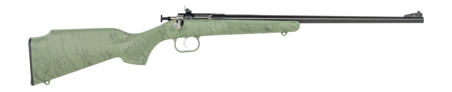 Crickett KSA2342 My First Rifle Gen2 22 LR 1rd 16.13" Blued Single Shot Barrel Drilled & Tapped Receiver Green w/Black Webbing Fixed Synthetic Stock - Image 4