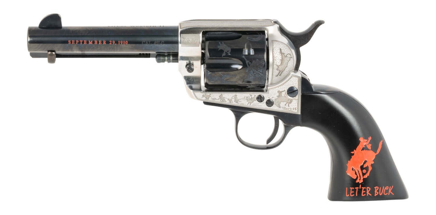Pietta PFI45PR434BP 1873 Great Western II Pendleton RoundâUp 45 Colt (Long Colt) 4.75" Blued Engraved Barrel & Cylinder Ultra Black Engraved Grip Exposed Hammer - Image 2