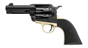 Pietta PFI38ALLOYBR312CB 38 Super 6 Shot 10rd Shot 3.50" Matte Black Alloy Steel Frame w/Brass Backstrap & Trigger Guard Black Checkered Grip