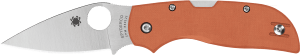 Spyderco C152GPBOR Chaparral 2.80" Folding Plain Satin CPM Rex 121 Blade  Burnt Orange Textured G10 Handle