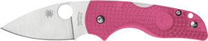 Spyderco C230PPN LIL' Native Lightweight Living Beyond Breast Cancer 2.42" Folding Plain Tumbled Satin CTS BD1N SS Blade  Pink Textured FRN Handle