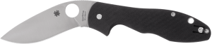 Spyderco C276GP Retract 3.40" Folding Plain Stonewashed 9Cr18MoV SS Blade  Black Textured G10 Handle