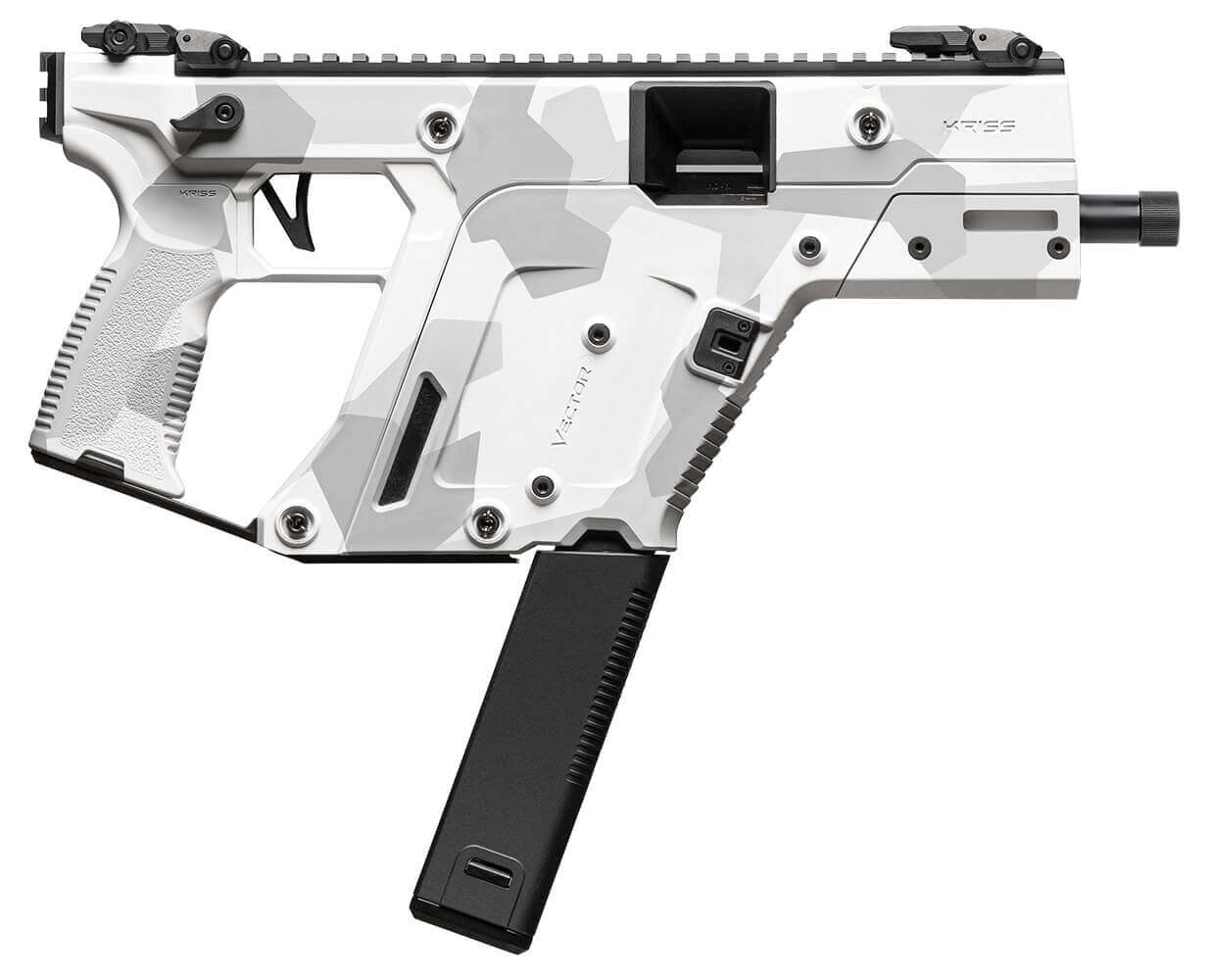 Kriss USA KV103PAD00 Vector SDP Gen3 10mm Auto 33+1 5.50" Black Nitride Threaded Barrel Arctic Delta Cerakote Receiver w/Picatinny Rail Rear Picatinny Rail M-LOK Handguard White Polymer Grip - Image 3