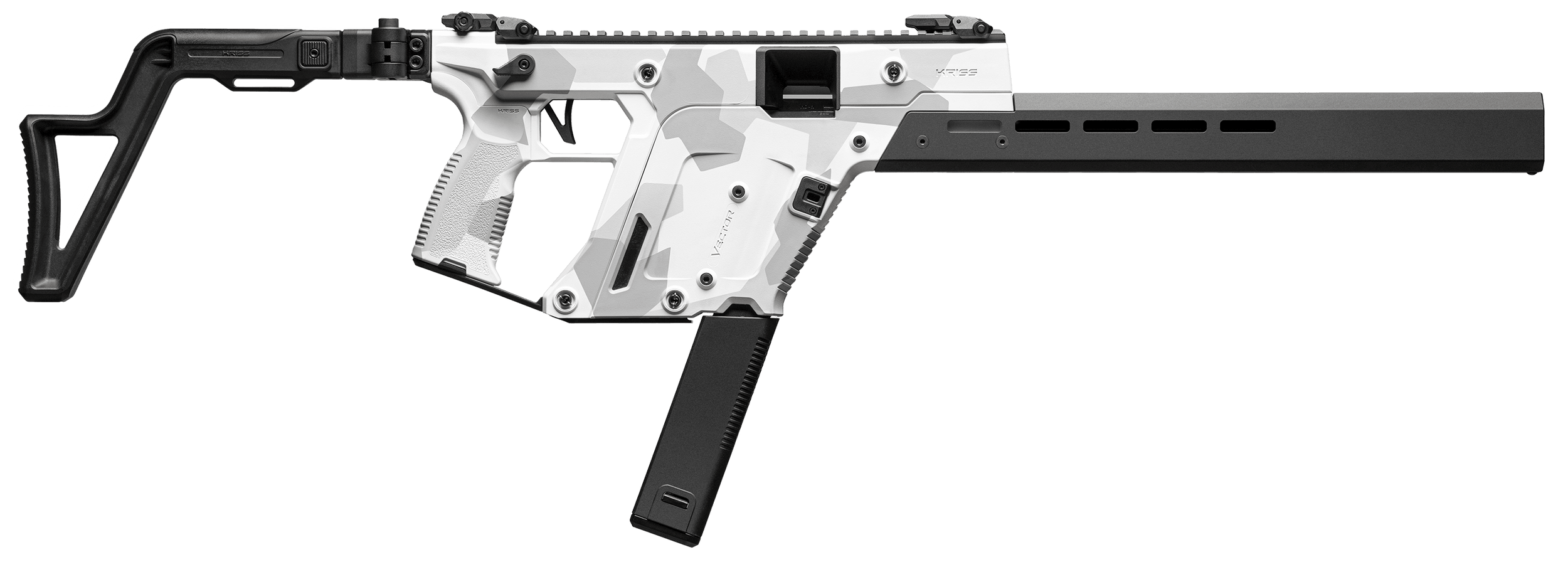 Kriss USA KV903CAD00 Vector CRB Gen3 9mm Luger 40+1 16" Black Nitride Threaded Barrel Arctic Delta Cerakote Receiver w/Picatinny Rail M-LOK Handguard Adjustable Folding Black Stock White Polymer Grip