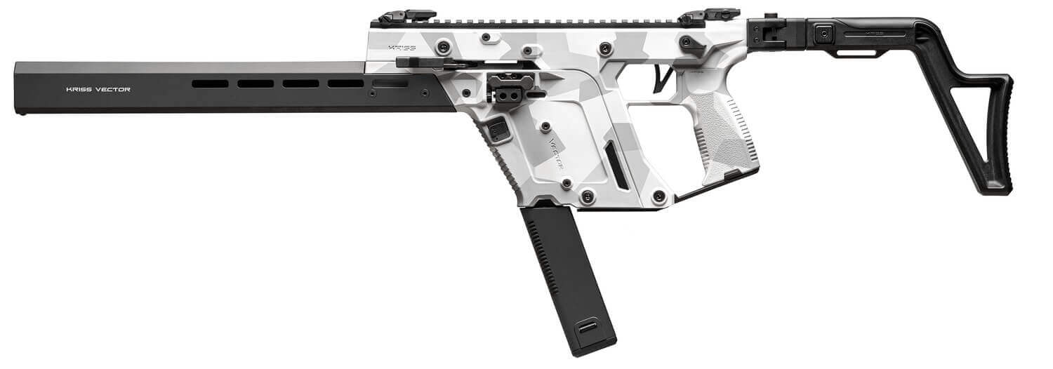 Kriss USA KV103CAD00 Vector CRB Gen3 10mm Auto 33+1 16" Black Nitride Threaded Barrel Arctic Delta Cerakote Receiver w/Picatinny Rail M-LOK Handguard Adjustable Folding Black Stock White Polymer Grip - Image 2