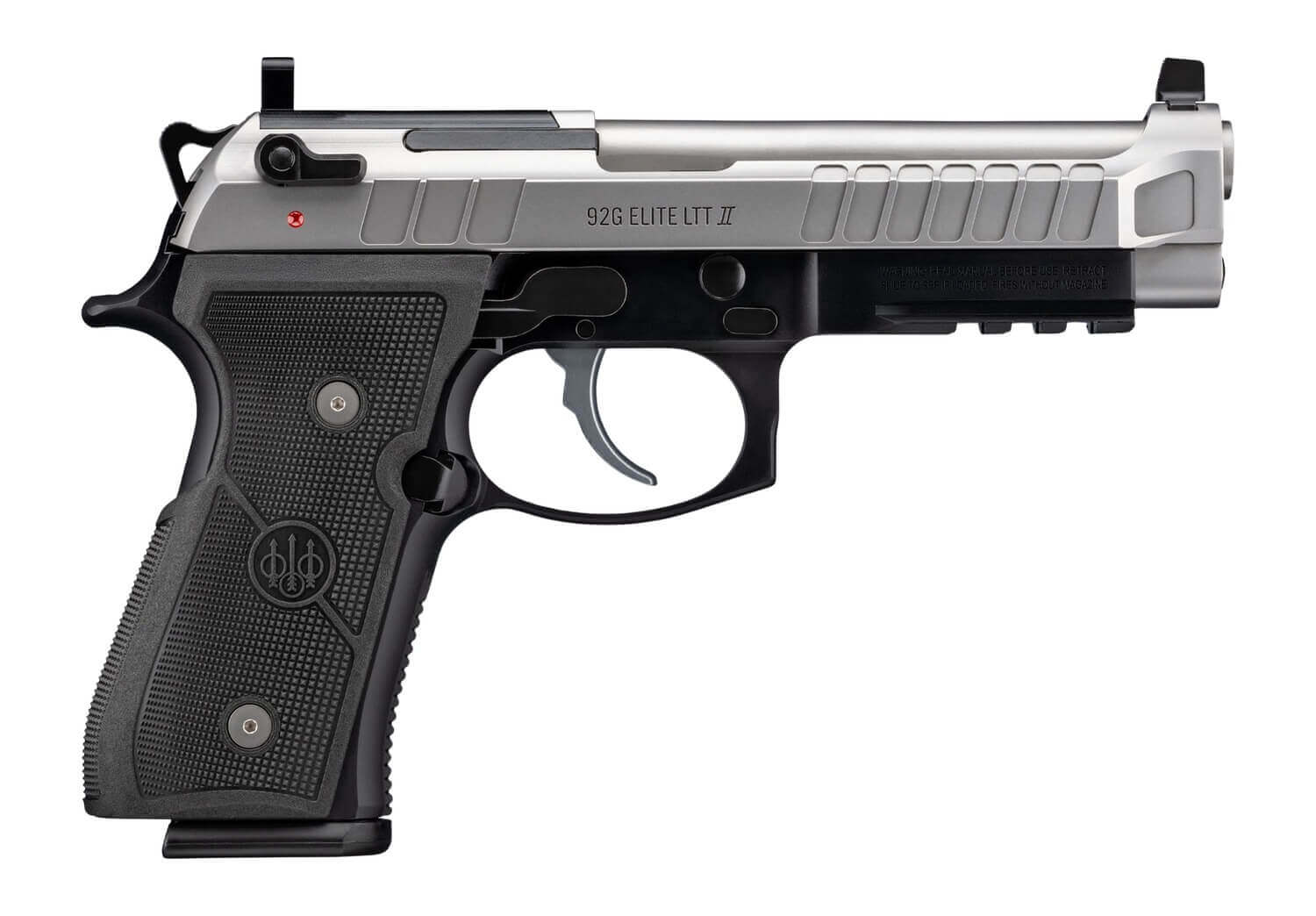 Beretta USA J92ELITE2G10 92G Elite LTT II Full Size Frame 9mm Luger 10+1 4.70" Inox Combat Target Crown Barrel Inox Stainless Steel Optic Ready/Serrated Slide Black Aluminum Frame w/Beavertail & Picatinny Rail Black Grip RMR Footprint - Image 4