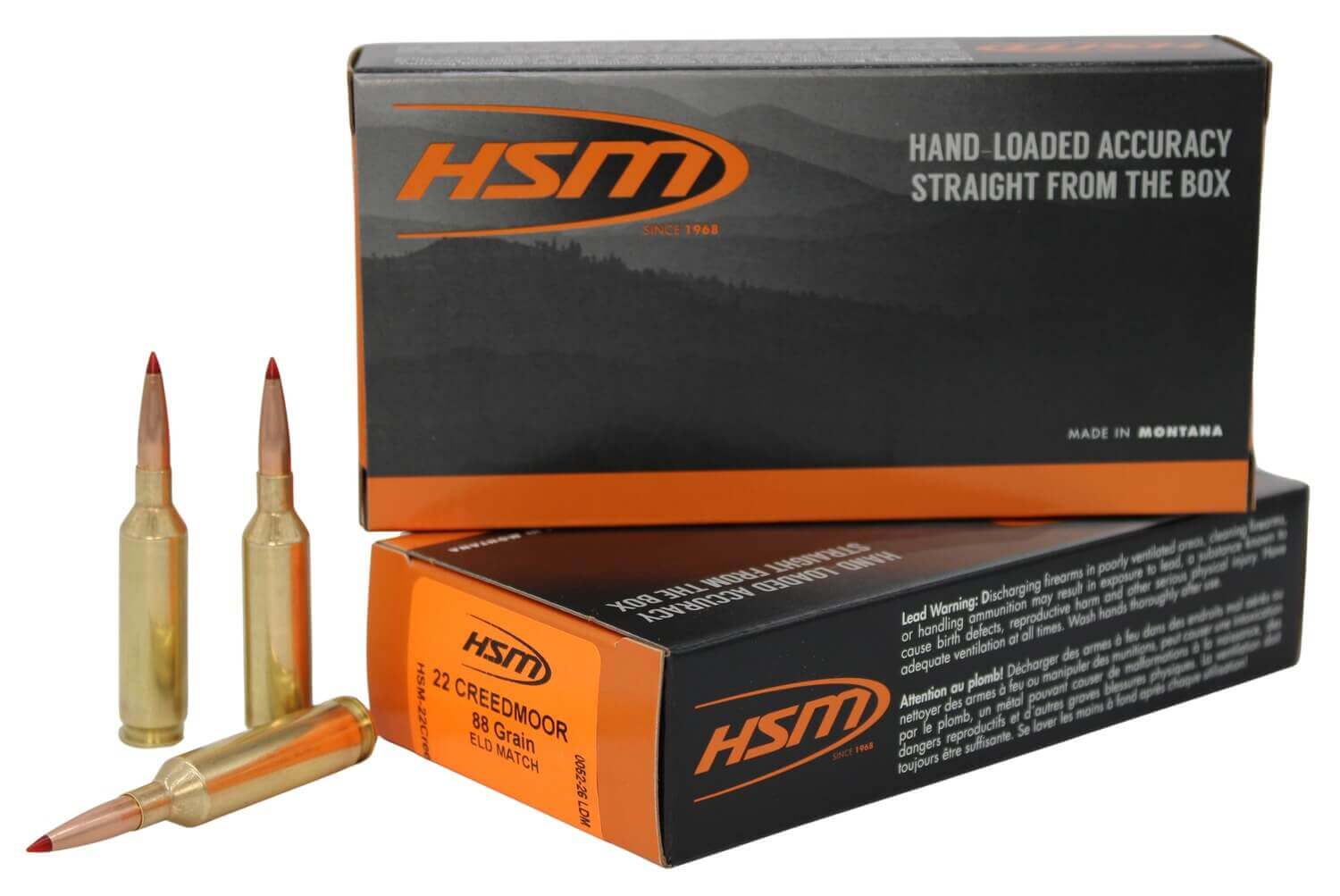 HSM 22CREED-2-N Match 22Creedmoor 88gr ELD Match 20 Per Box/25 Case - Image 2